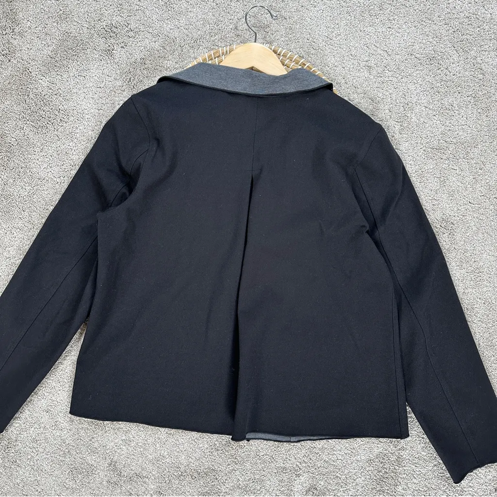 Habitat Women’s Open Front Cardigan Sweater Longlseeve Lagenlook in Black Gray L - Image 8