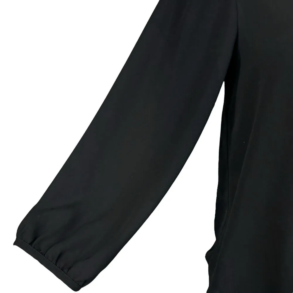 Philosophy Small Top V-Neck Lightweight 3/4 Sleeves Cutout Hi-Low Hem Semi-Sheer - Image 2