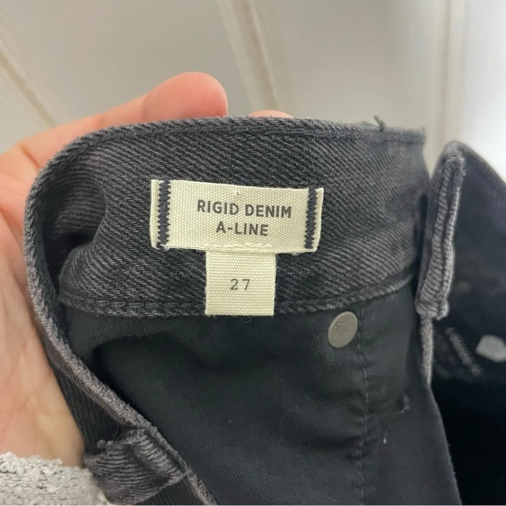 MADEWELL Black Button Front Denim Mini Skirt 402 - Image 5