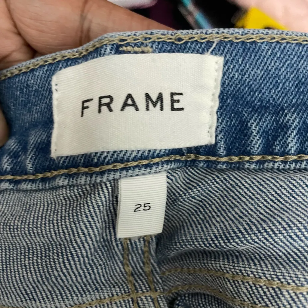 frame denim  Blue Women's Jeans size 25 frayed hem - Image 4