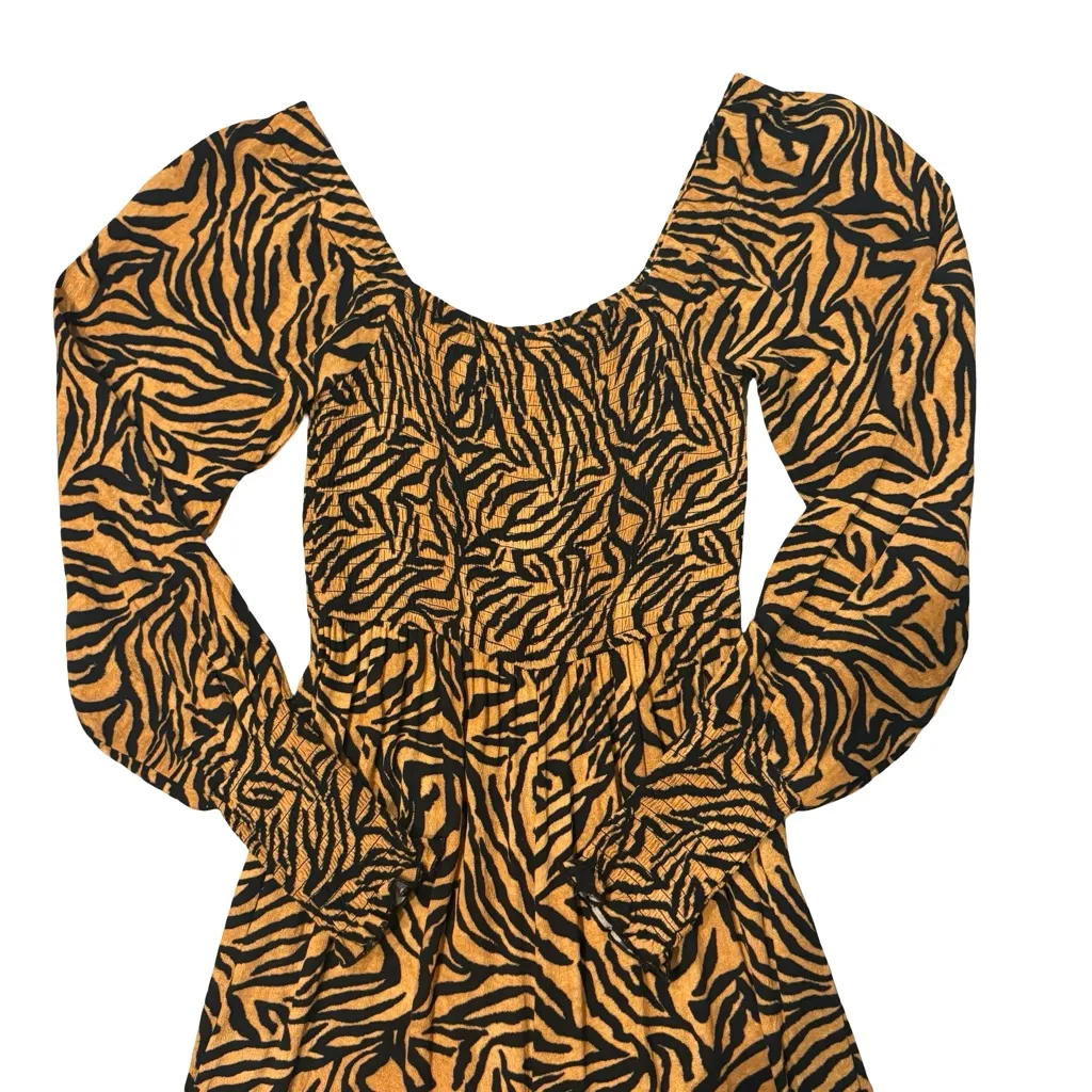 Kachel x Anthropologie Wide Leg Tiger Striped Jumpsuit, Sz 2 Tan - Image 10