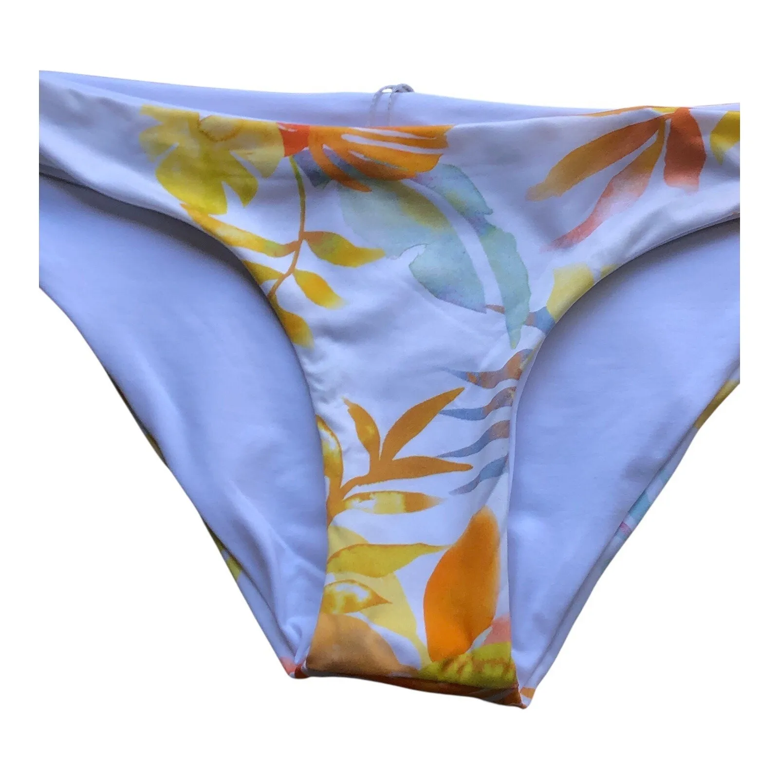 L Space Court White Tropical Print Bikini Bottom Stretch Women's Size Small NWOT - Image 3