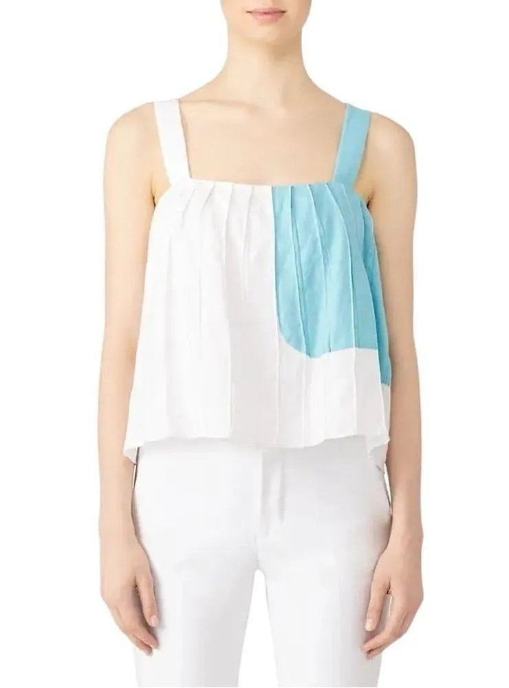 Mara Hoffman White Linen Patchwork Tomoe Top Women’s US XS - Image 10