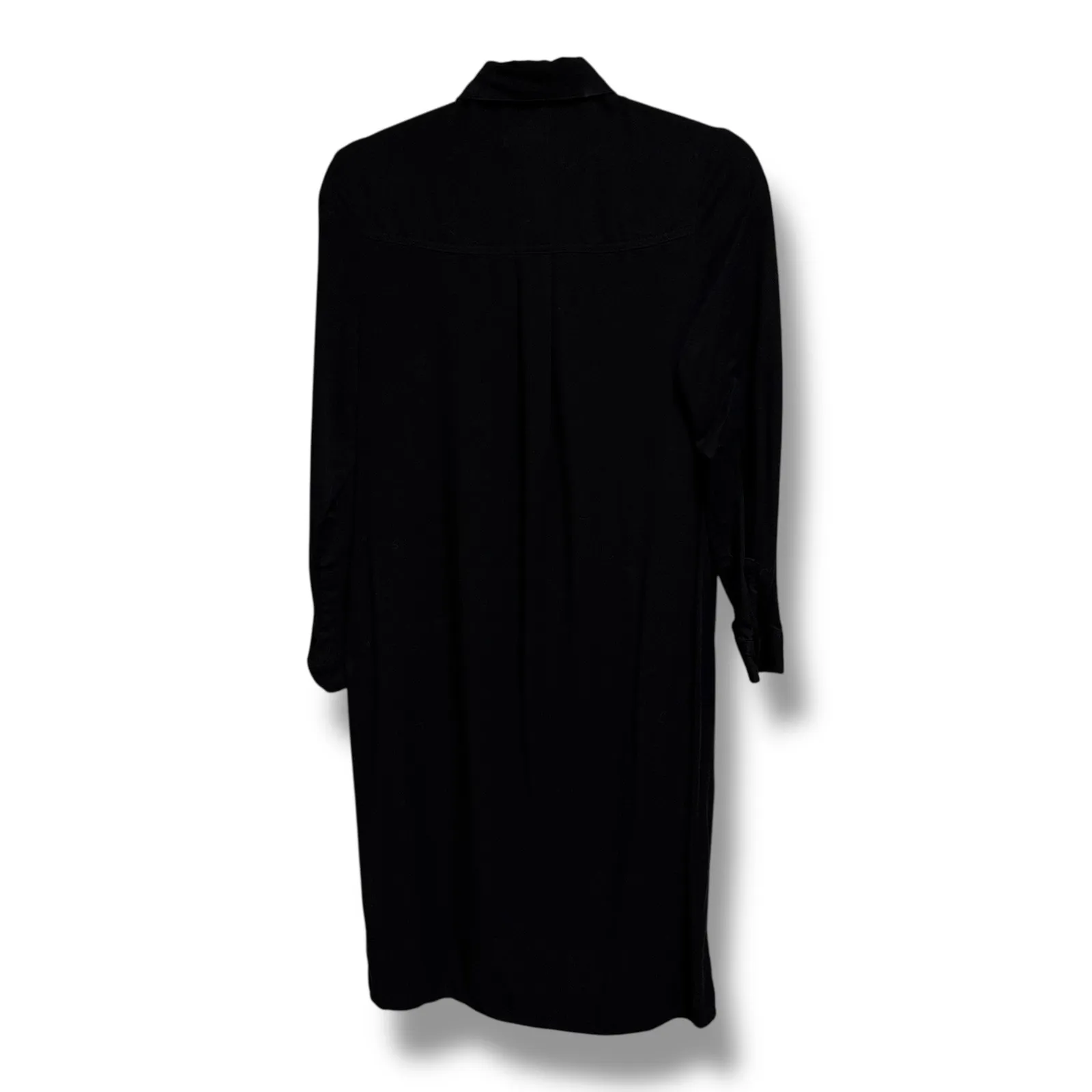 Old Navy Black Long Sleeve Button Down Shirtdress Size S Rayon Women's - Image 3