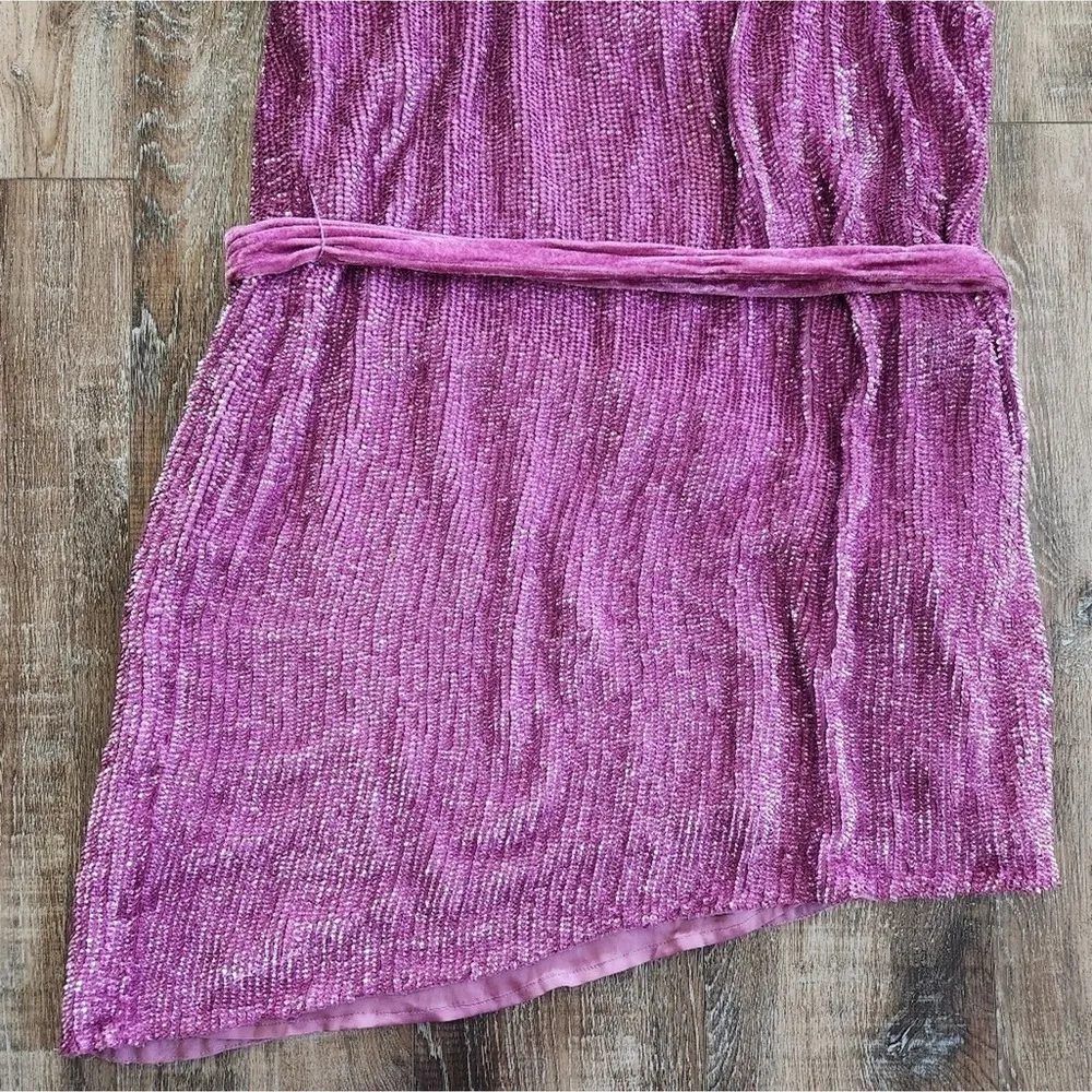 Retrofete Ella Sequin Dress in Lavender Purple/Pink Size XXL One Shoulder NWT - Image 8