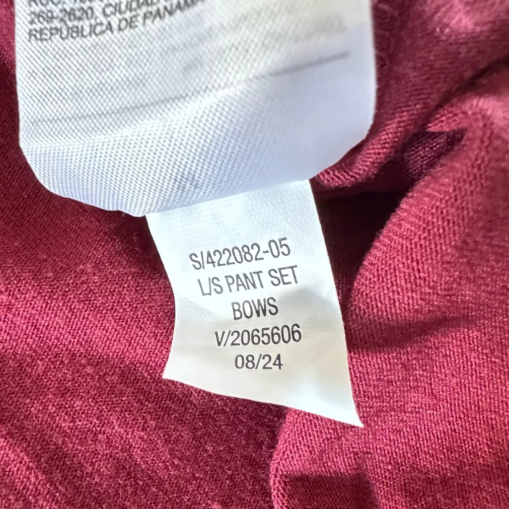 Old Navy Sunday Sleep Knit Long Sleeve Jersey Pajama Set, Bows - Medium - Image 8