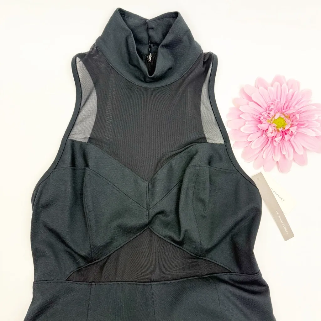 Maeve X Anthropologie Sheer Cutout Mesh Midi Dress Black Evening Event Party - Image 7