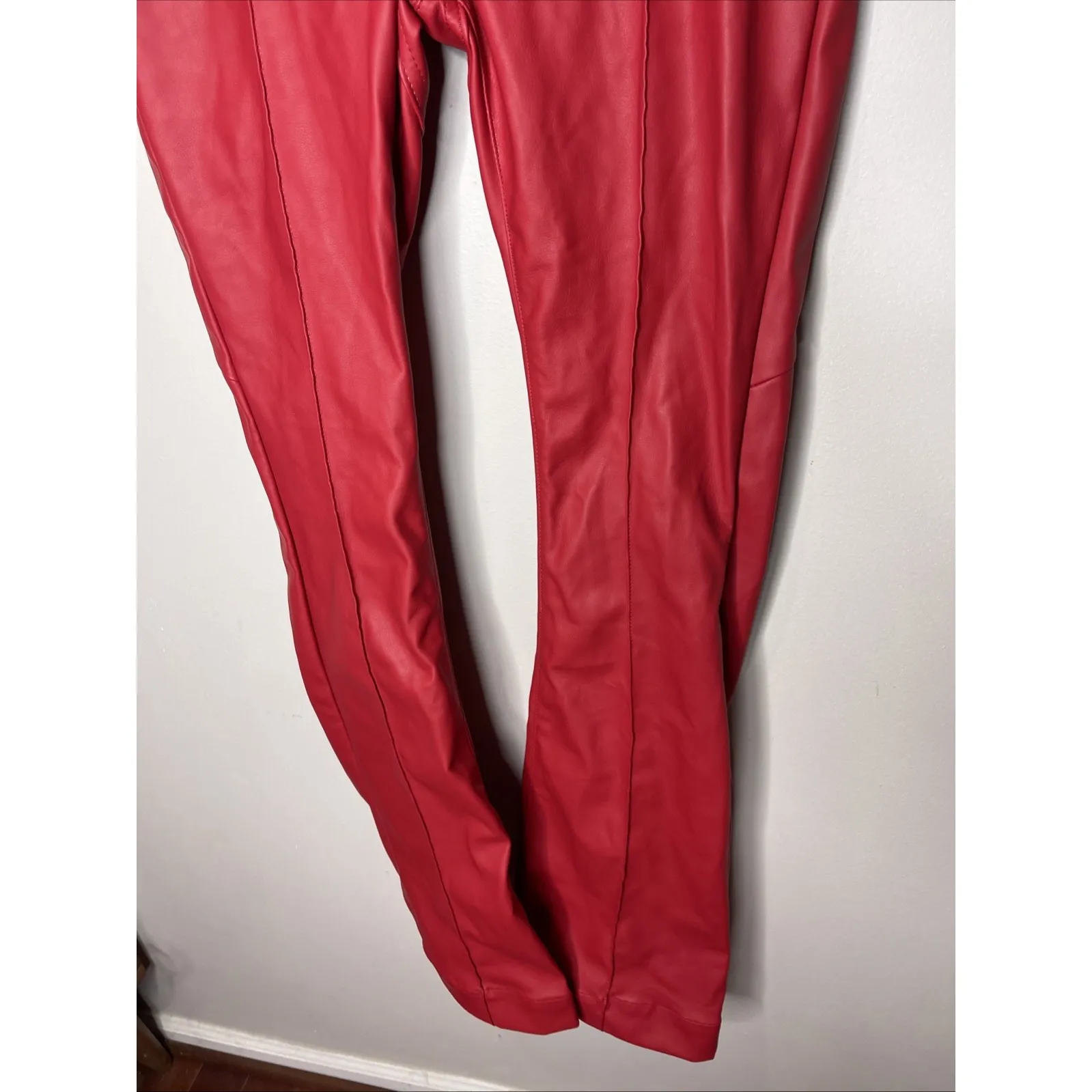 New Revice LA Venus Flare Pant Red Pleather Sz 26‎ - Image 4