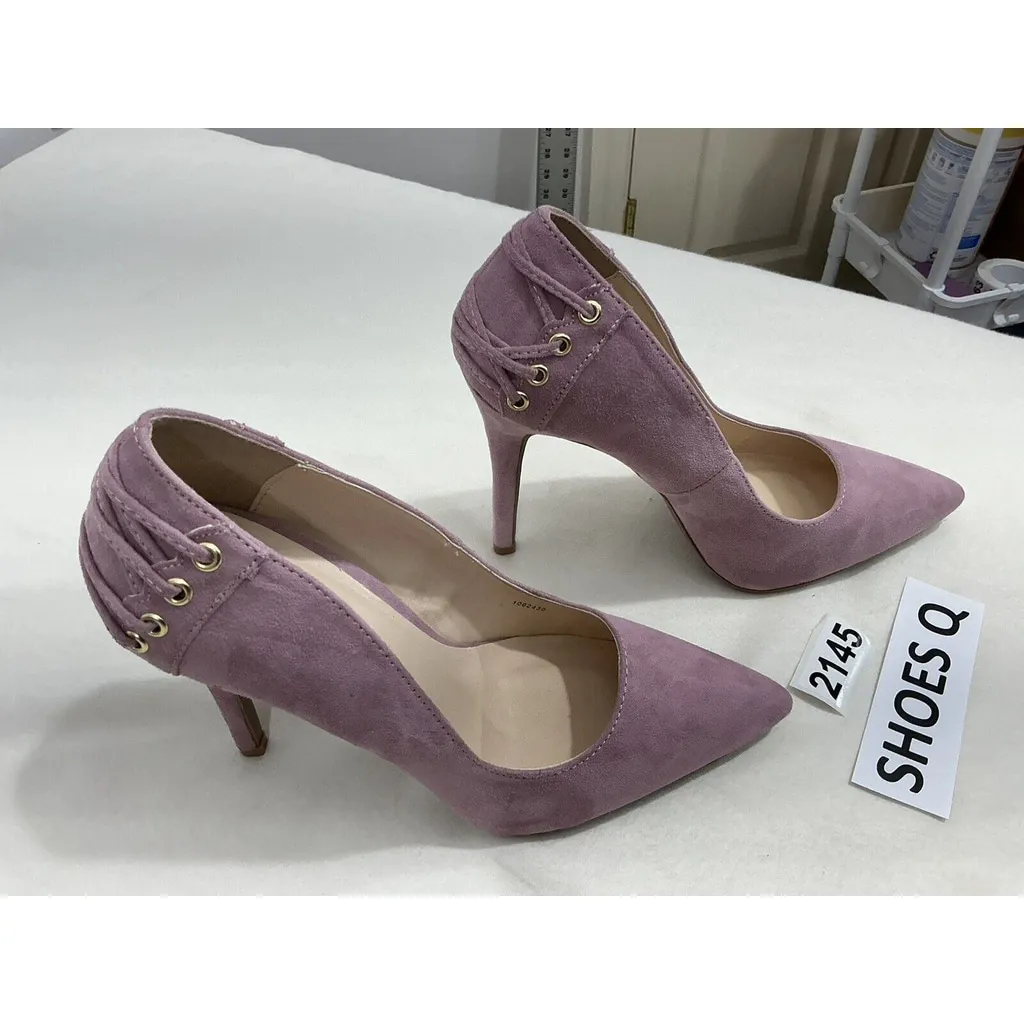 Womans Charlotte Russe Pink Faux Suede Slip On High Heel Pump Size 7 - Image 2