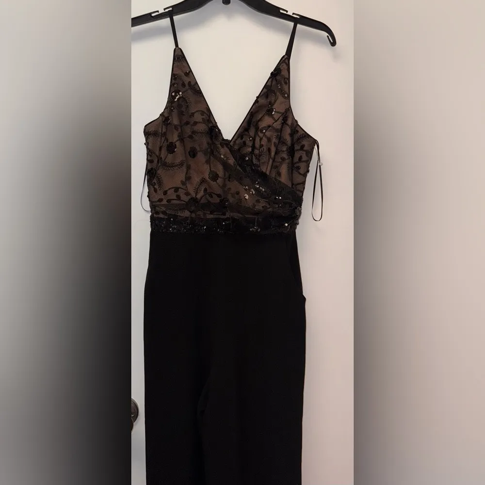 NWOT Dress the population Trystan sleeveless sequin black jumpsuit, small - Image 5