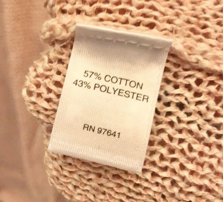 J Jill Pure Jill Mock neck Open Weave Lightweight 3/4 Sleeve Sweater Pink Size M - Image 7