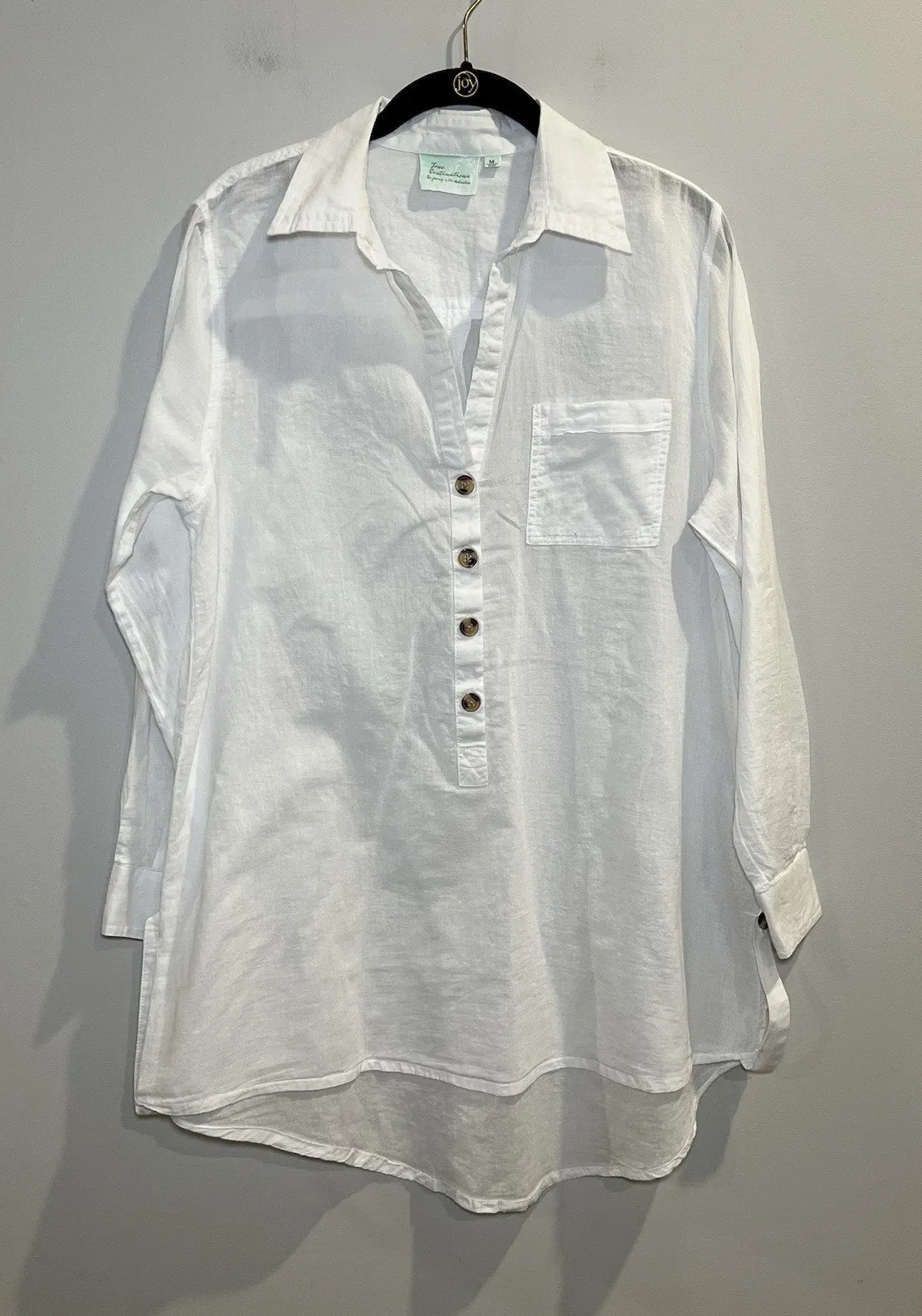 True Destination Lightweight Cover Up Size Medium White Tunic Beach Resort Vacay - Image 1