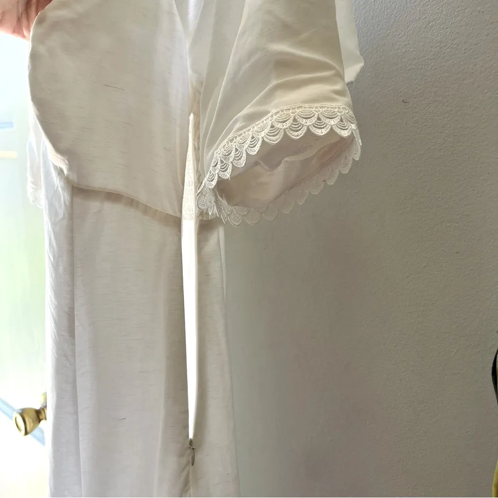 She + Sky•White Cotton Puff-Sleeve Fit & Flare Dress•Size S - Image 10