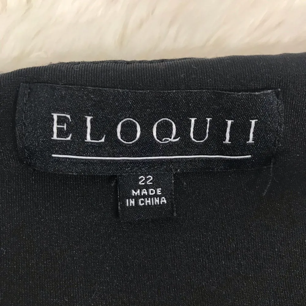 ELOQUII Black Cropped Scoop Neck Tank Top Blouse Classic Office Plus Size‎ 22 - Image 3