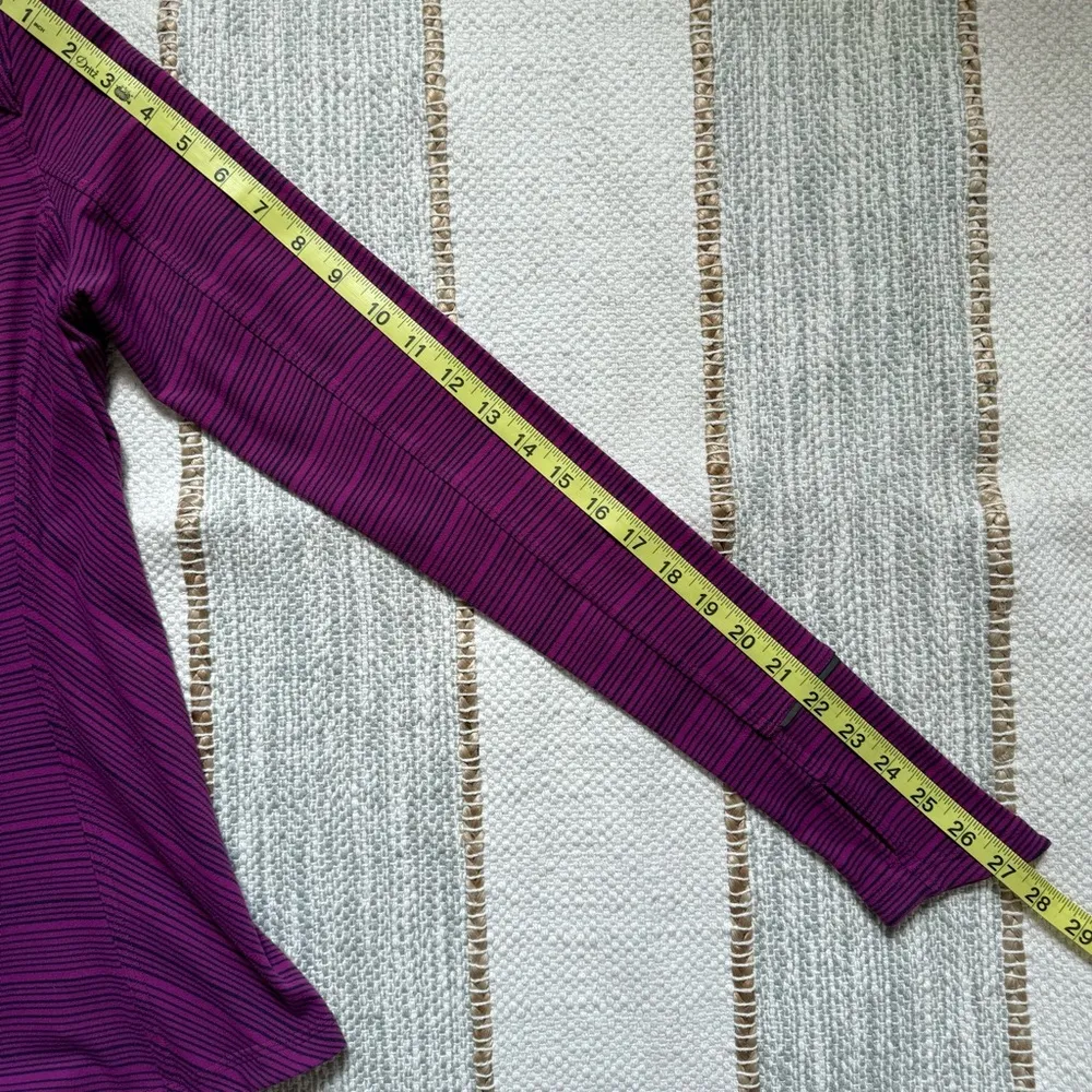 Lululemon Kanto Catch Me Long Sleeve Kanto Stripe Regal Plum Naval Blue Size 4 - Image 8