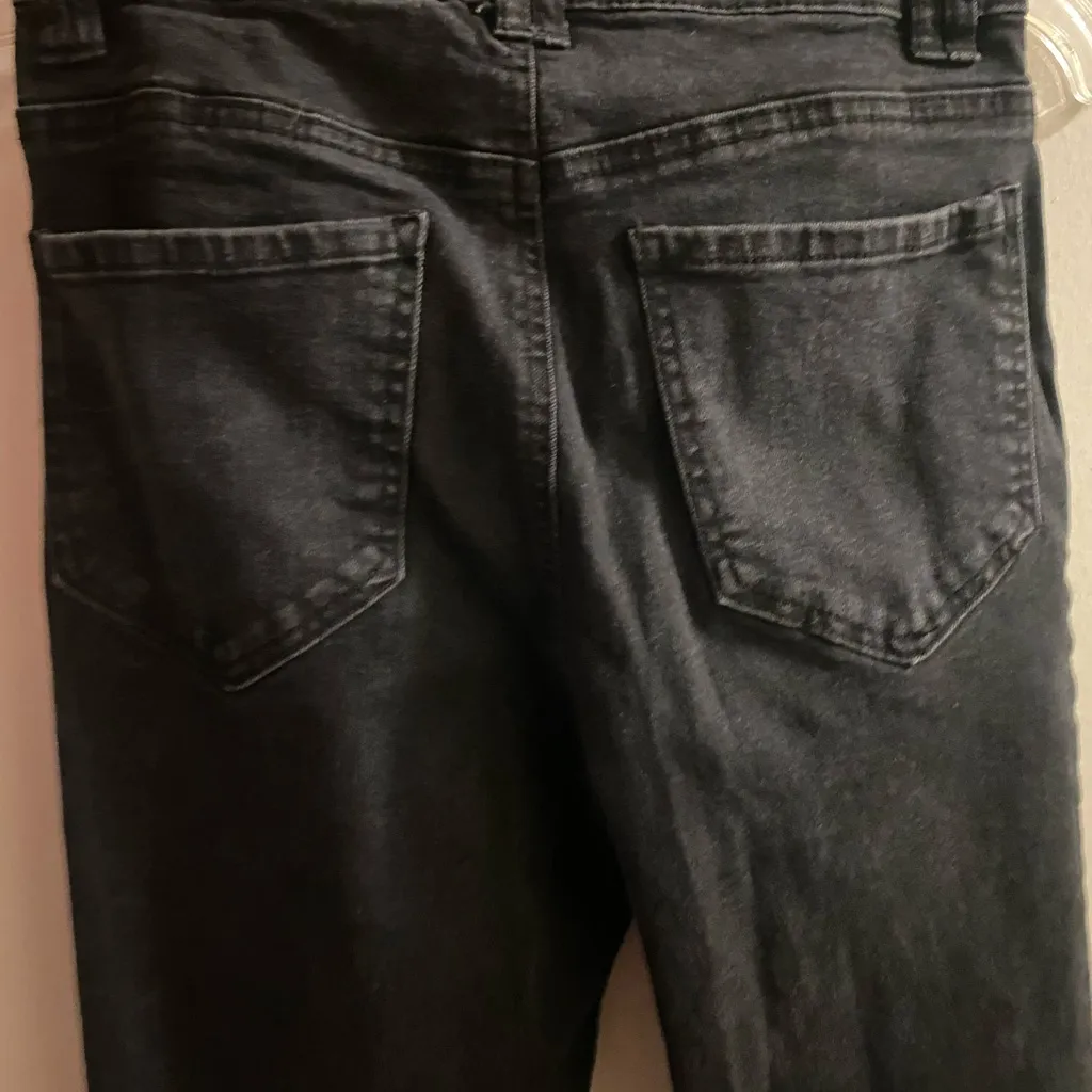 Blue Spice Womens Juniors Black Denim Jeans Size 5 Flare Leg Waist 26” 26x30 - Image 5