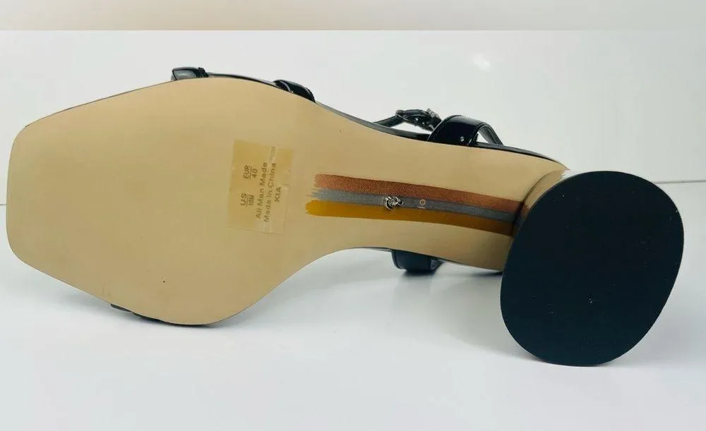 Sam Edelman Kia Black Patent Block Heel Sandal Size 10 - Image 7