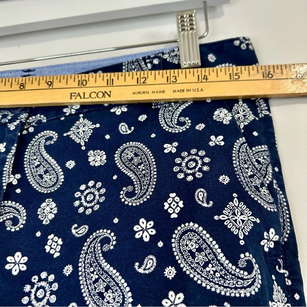 Talbots Women’s The Weekend Chino Paisley Print Pants Navy Blue Size 4 EUC - Image 7