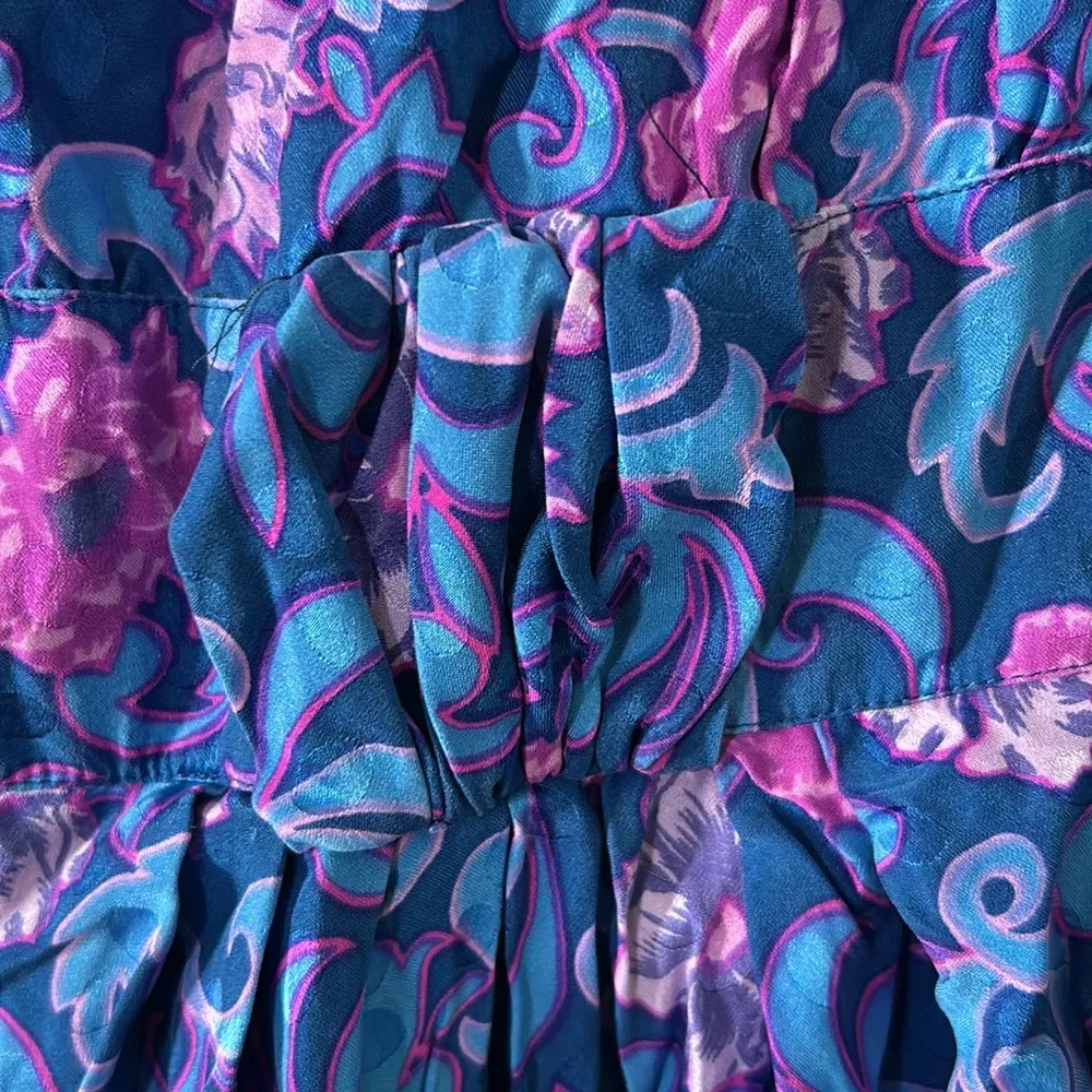 Vintage 80s Maggy London by Jennifer Booher 100% silk Floral dress - Size 10 - Image 5