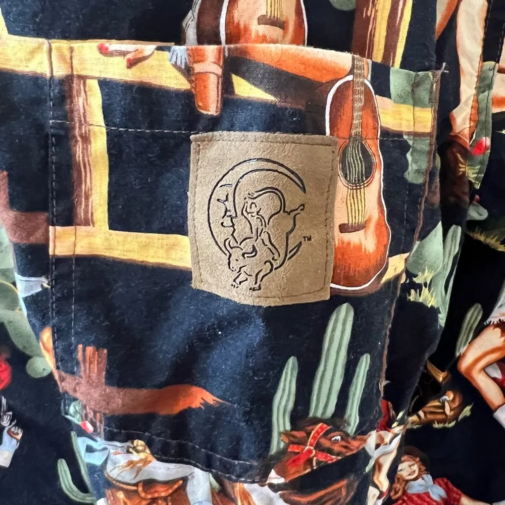 Vintage Cowgirls Night Shirt by Cowboy Pajamas Black Size M - Image 7