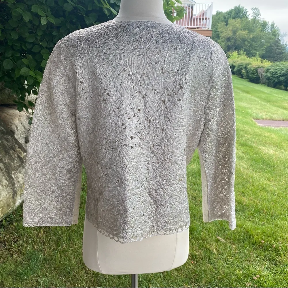 Nic & Zoe Shimmered Metallic Lace Jacket - Image 9