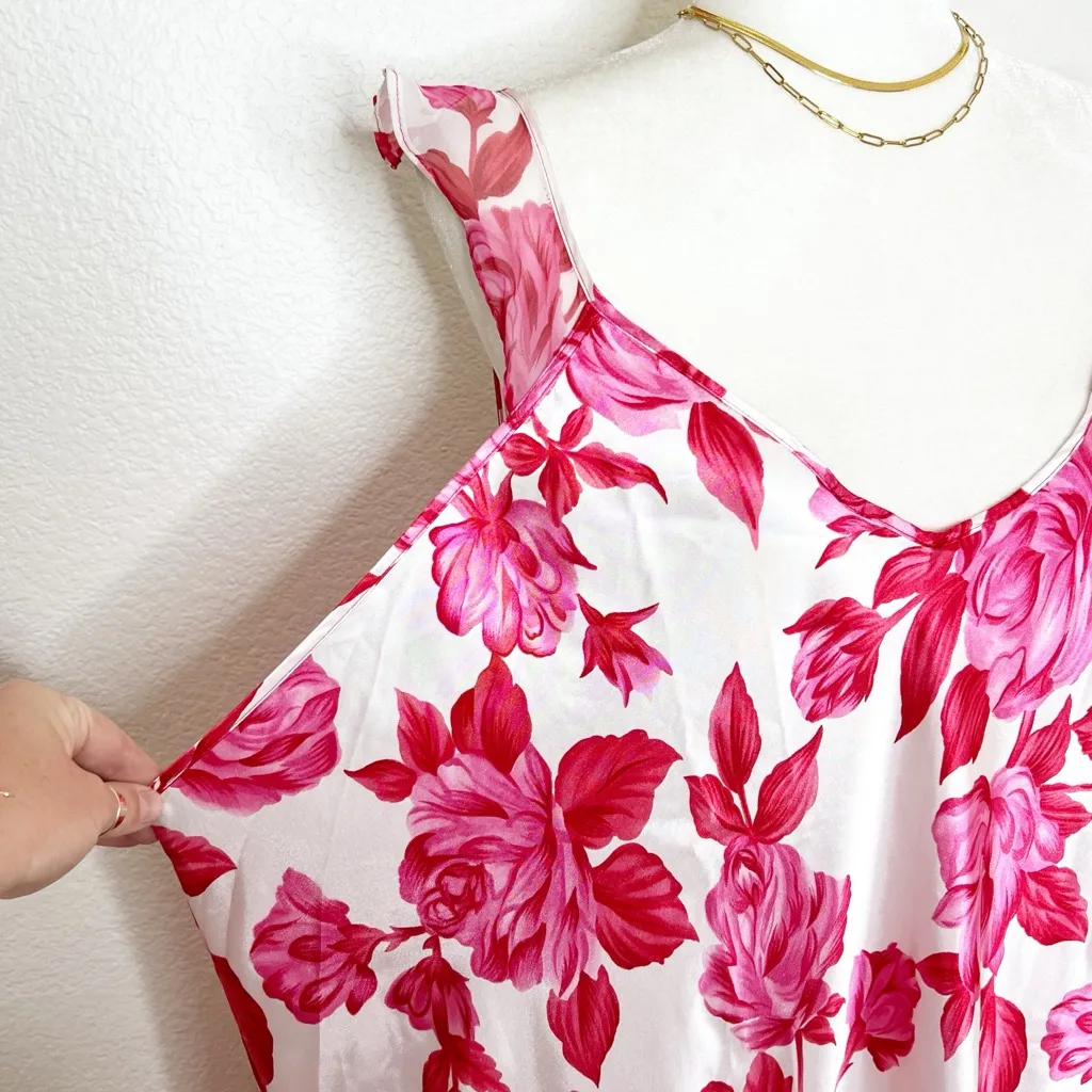 Jaclyn Smith pink/red rose slip dress 3X - Image 3