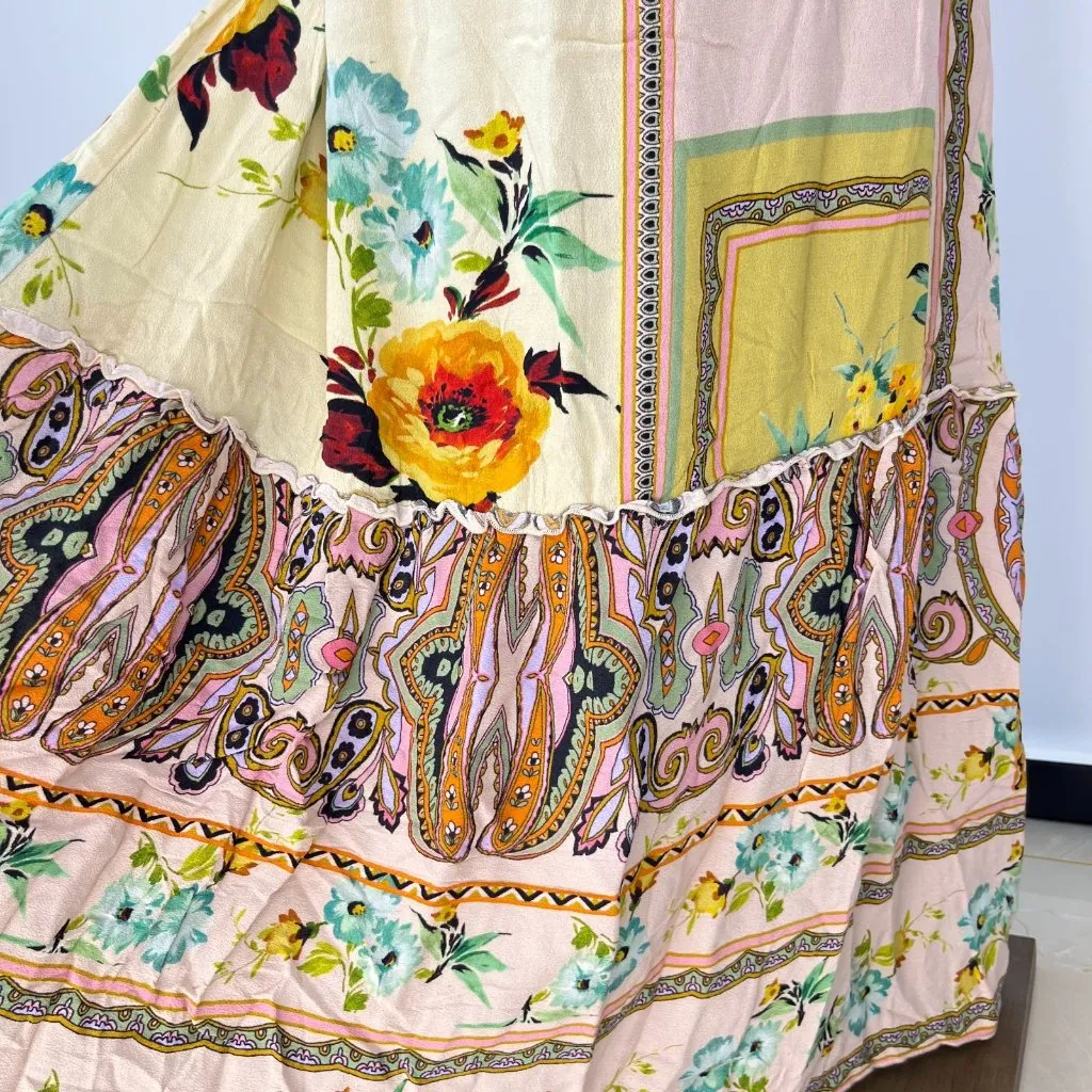 NWOT JOHNNY WAS Cerelia Floral Maxi Skirt PAISLEY PRINT ELASTIC WAIST BAND S - Image 5