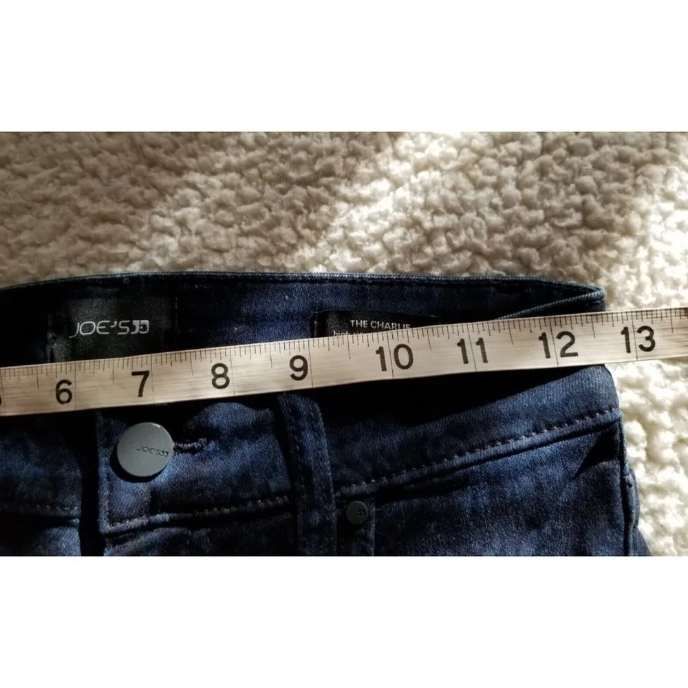 Joe's Jeans The Charlie High-Rise Skinny Ankle Black & Blue Snake Print Sz 25 - Image 10