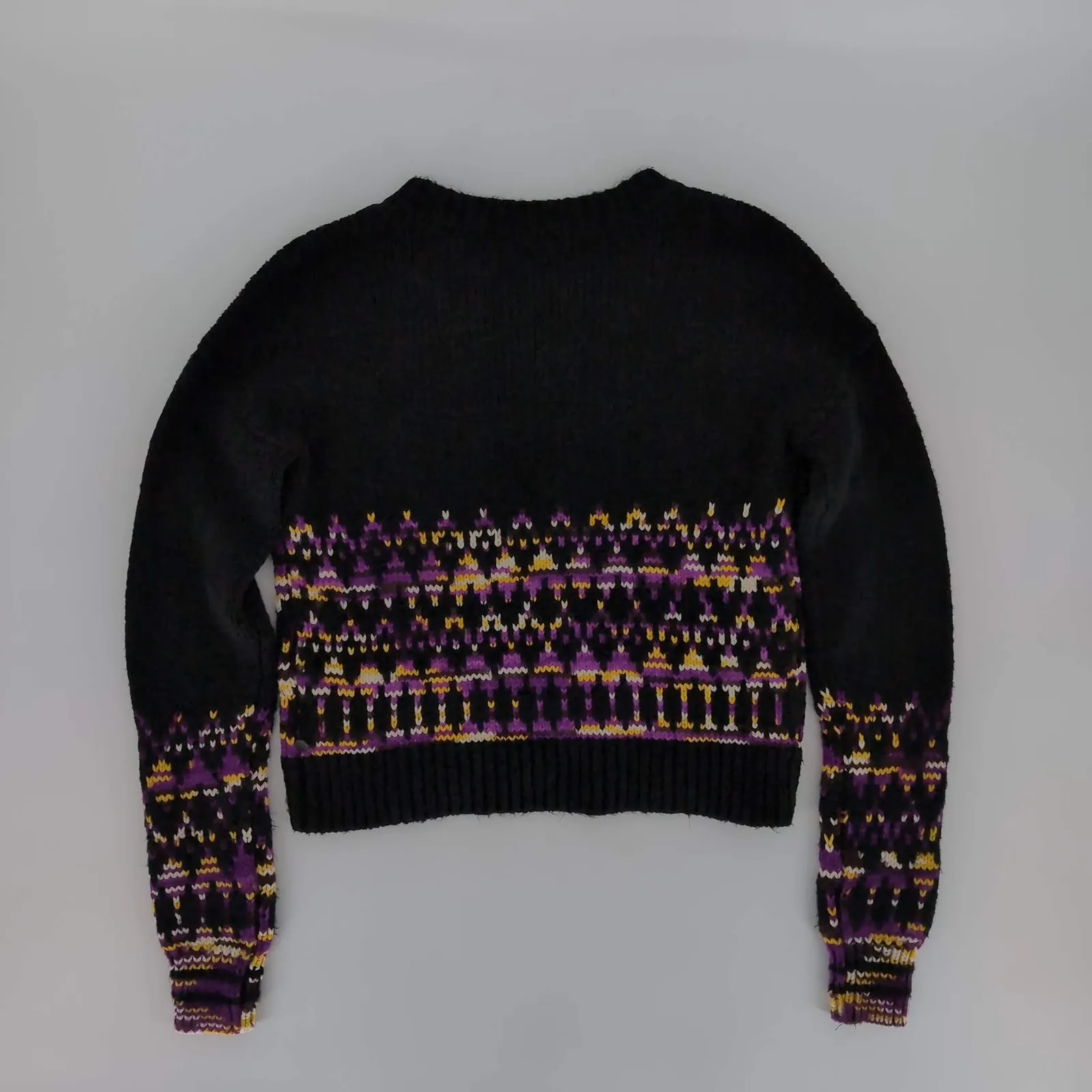 Scotch & Soda La Bande Maison Black Purple Fair Isle Wool Blend Sweater - Size S - Image 12