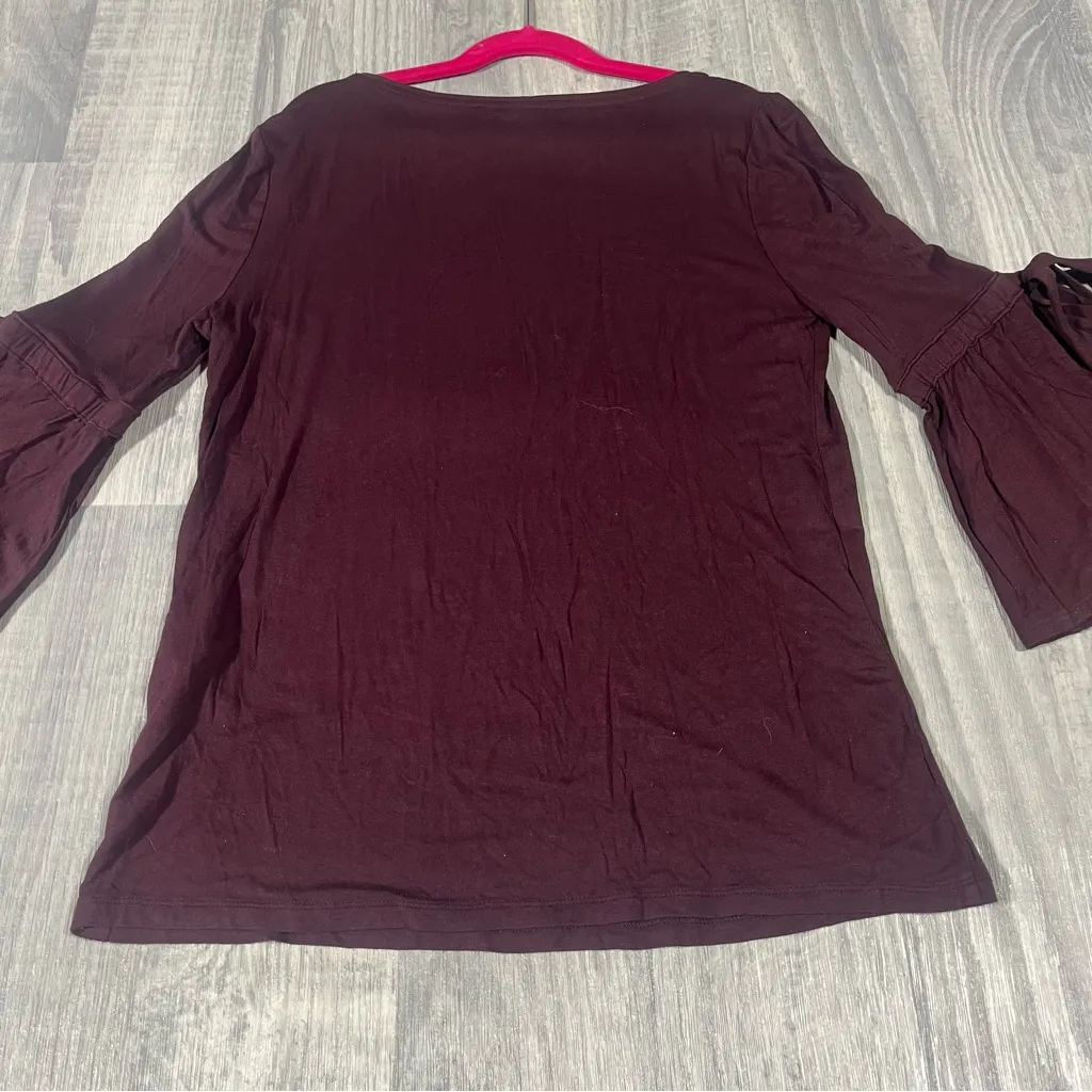 White House Black Market Deep Red/Plum Blouse; XS - Image 10