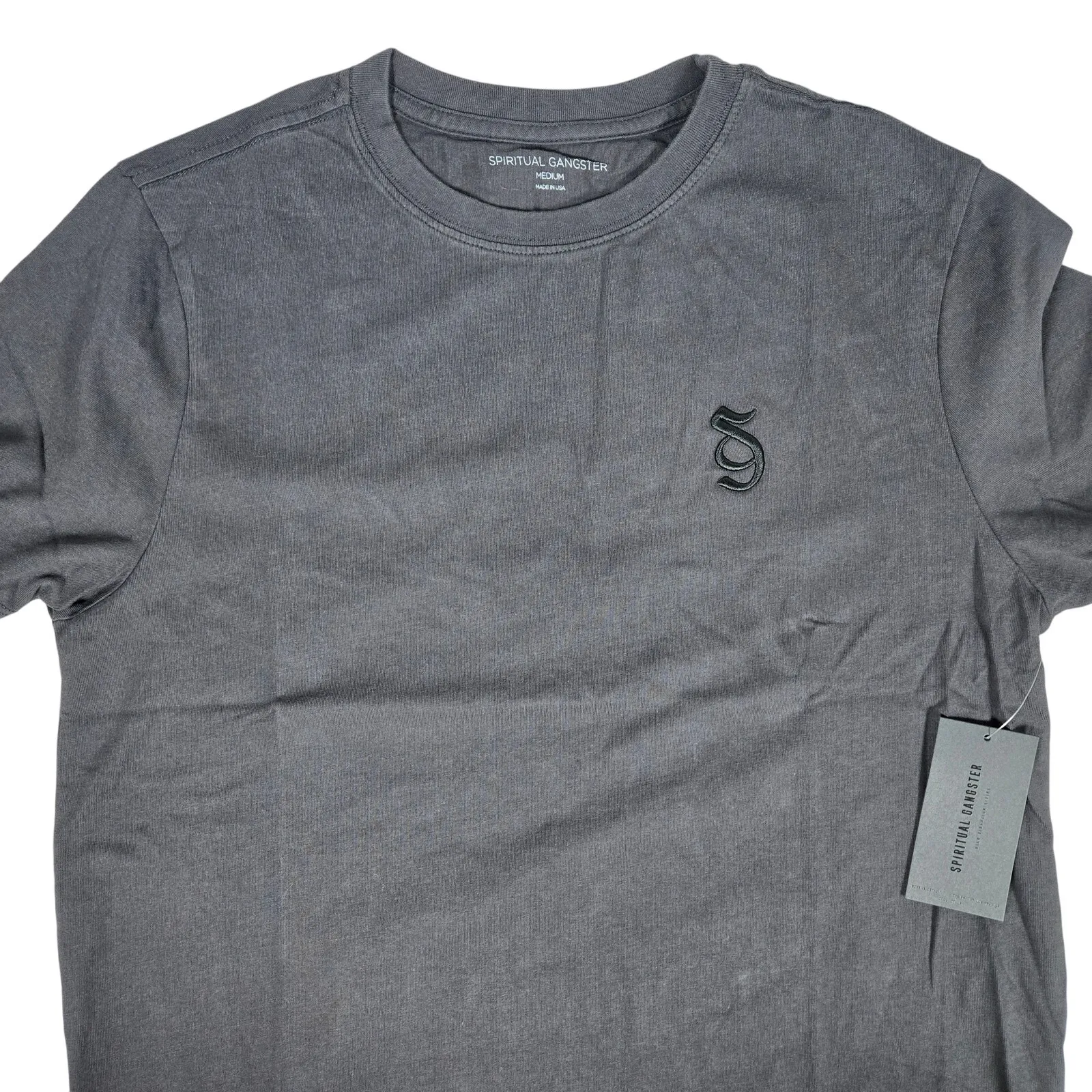 Spiritual Gangster Monogram Short Sleeve T-Shirt Vintage Black‎ M NWT - Image 3