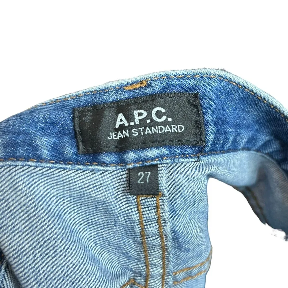 A.P.C Jean Standard Mid Rise Medium Wash Indigo Pockets Women’s Size 27 Blue - Image 10