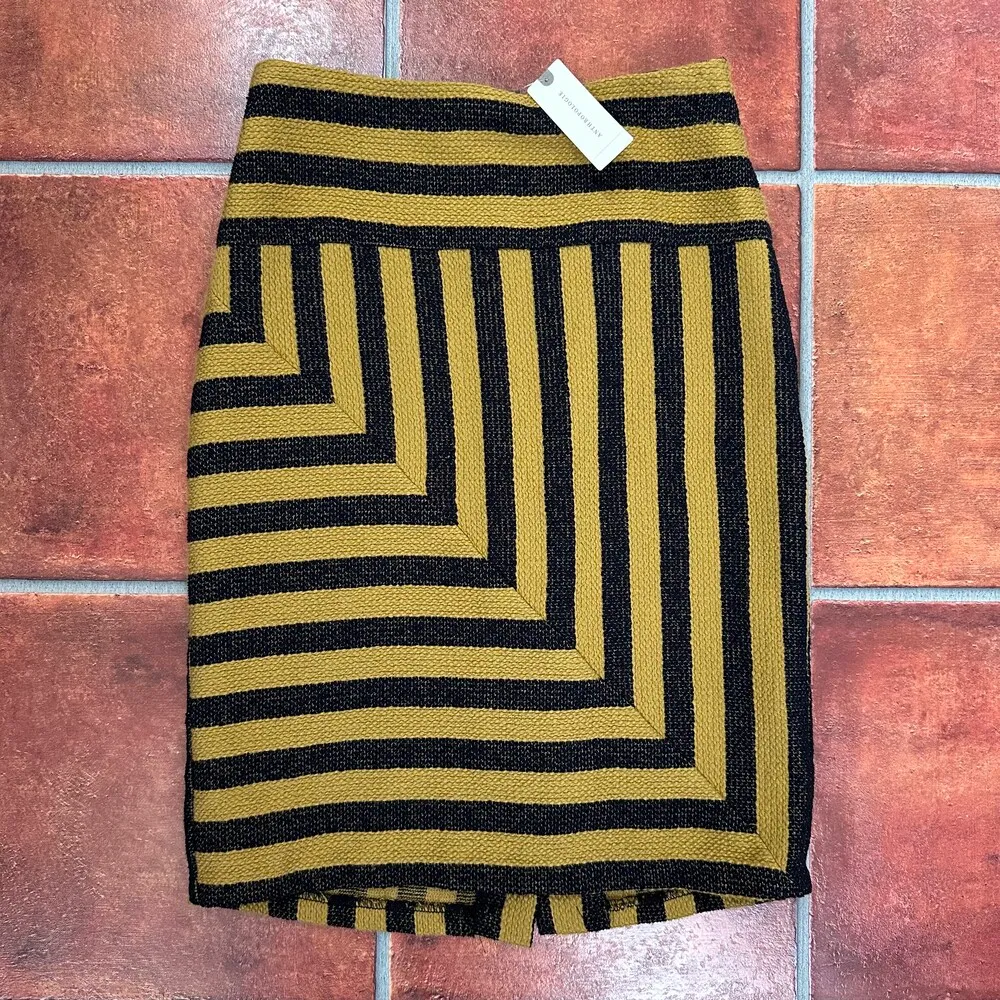 NWT Eva Franco Chevron Striped Woven Skirt Size 6 - Image 2
