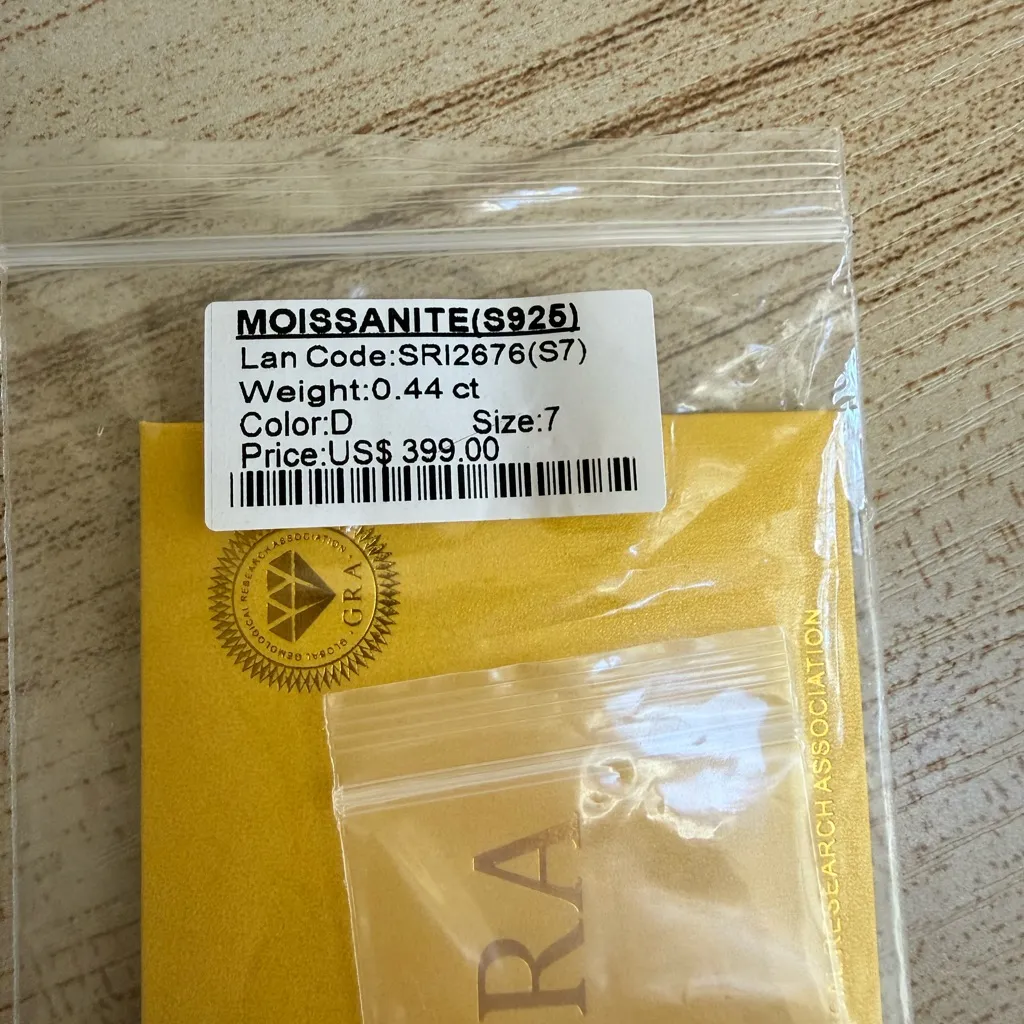 Moissanite Half Eternity Band Ring Sterling Silver - Image 5