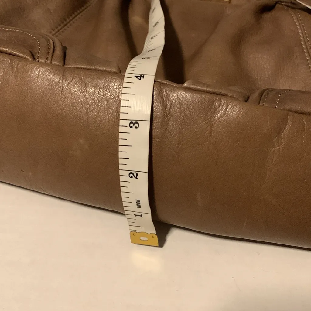 B Makowsky Brown Glove Leather Tote Bag Tan - Image 13