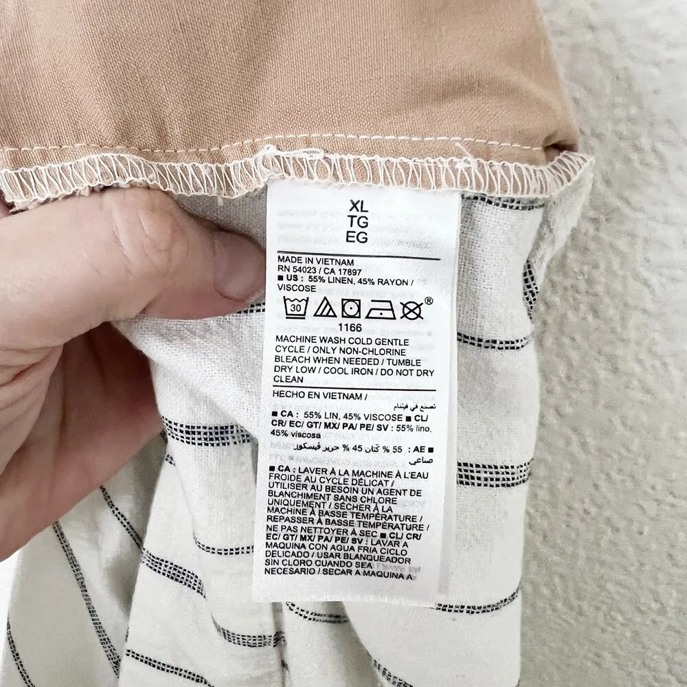 [Old Navy] Striped Navy White Linen Blend Extra High Rise Taylor Shorts Size XL - Image 11