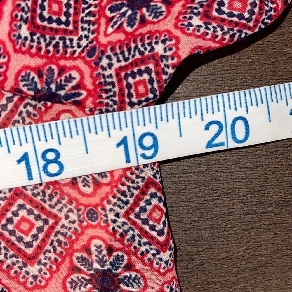 As U Wish Womens Agryle‎ Pattern Dress Lace Back 3/4 Sleeve Ruffle Red Medium - Image 7