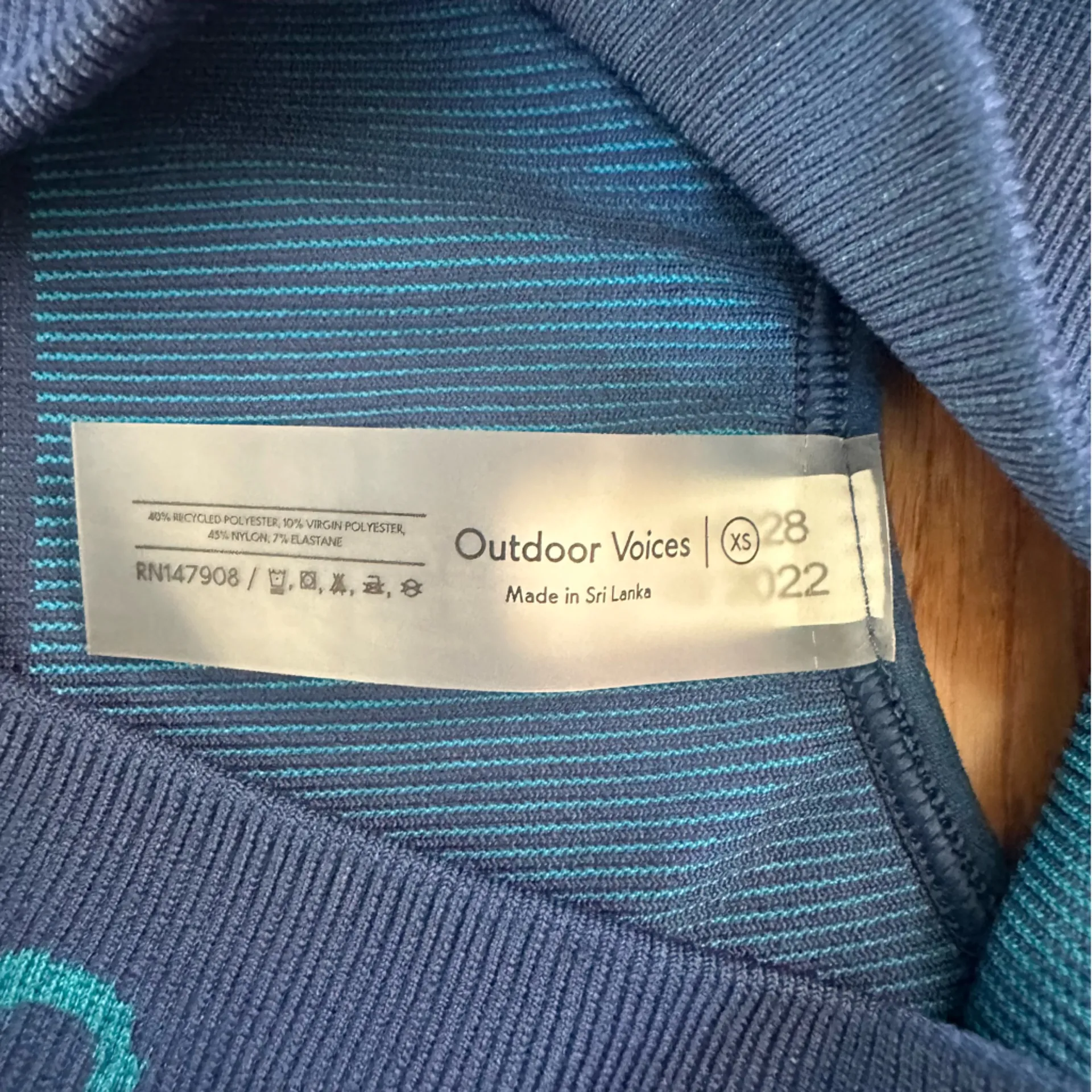 Outdoor Voices SeamlessSmooth Knit Legging & Bra 2 Piece Set size S / XS blue - Image 10