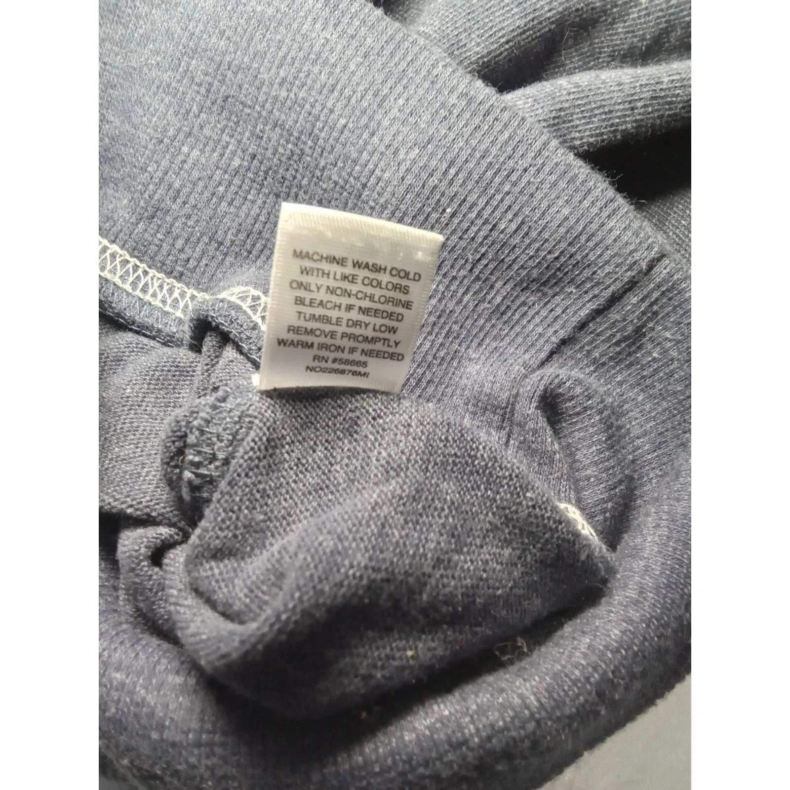 Make + Model women blue hoodie large pullover v neck drawstring - Image 7