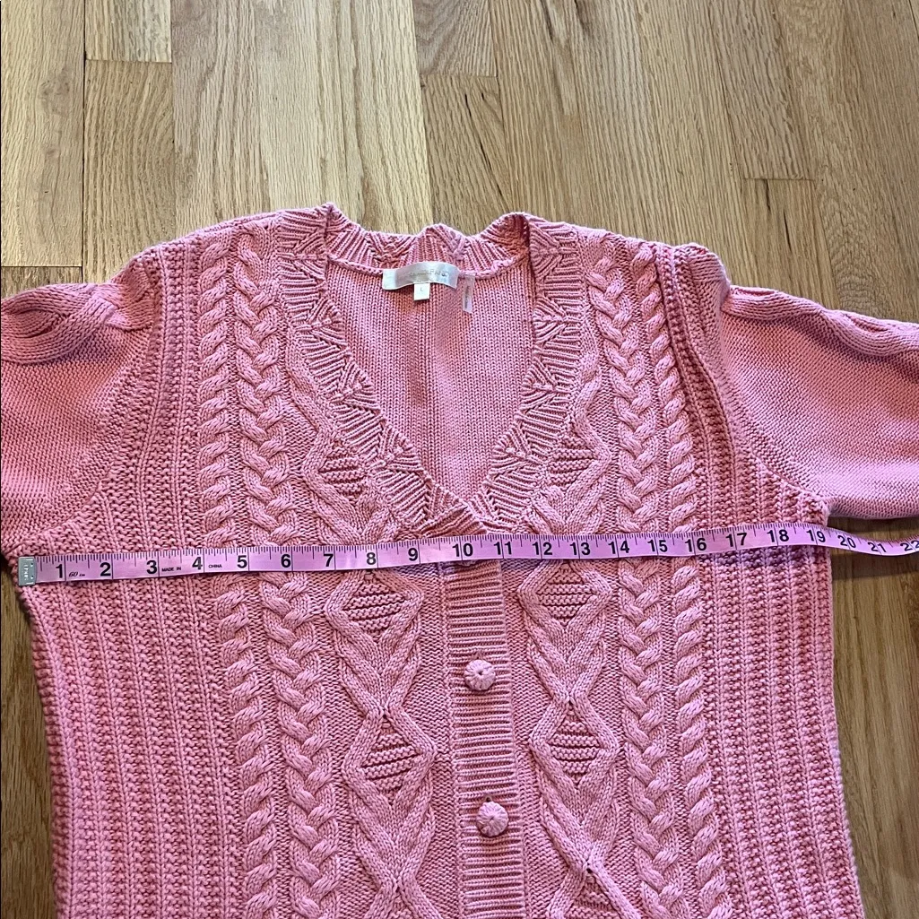 LoveShackFancy Anselma Cardigan in Powder Blush Sz L - Image 2