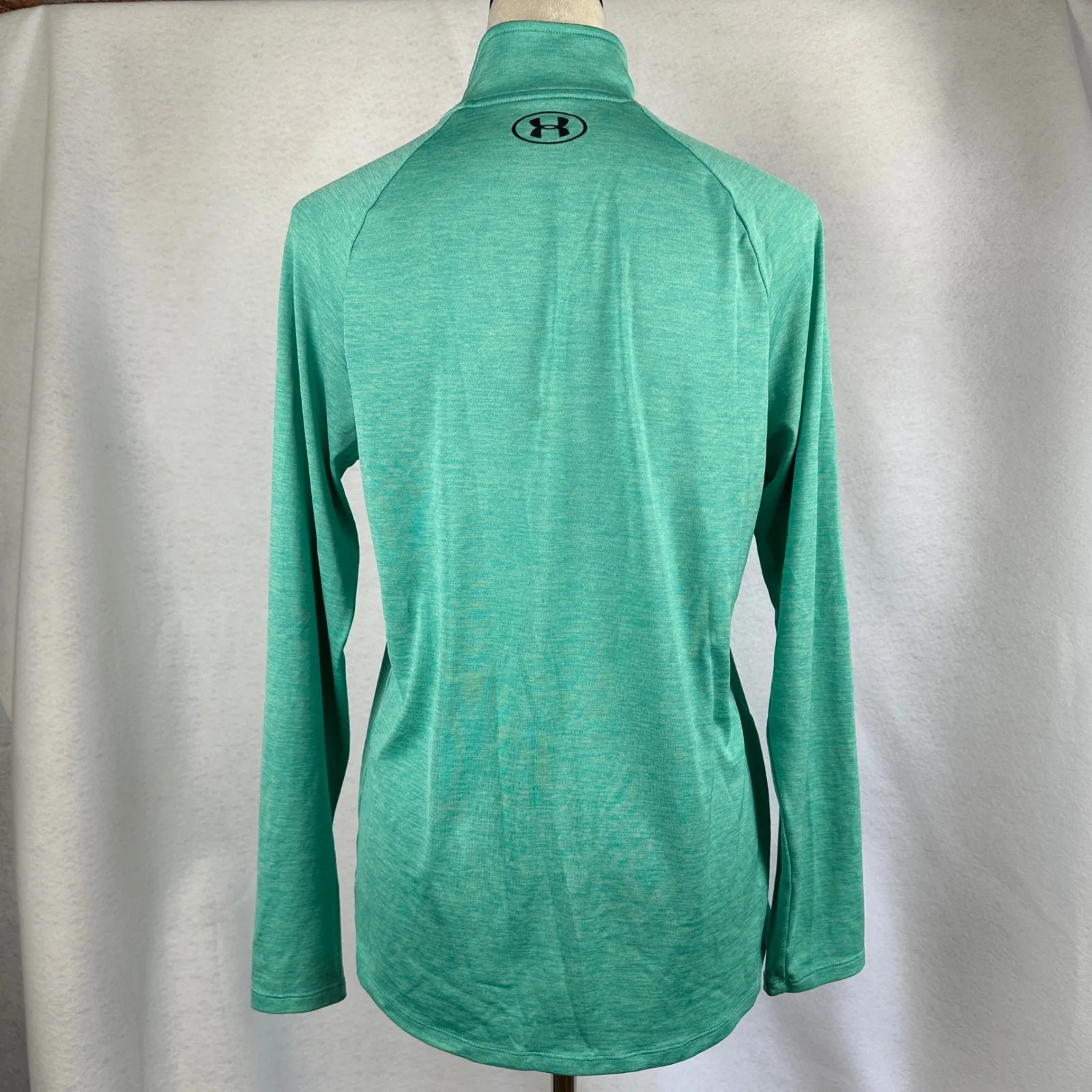 Under Armour Women's‎ Small HeatGear Quarter Zip Pullover Athletic Top Green - Image 3