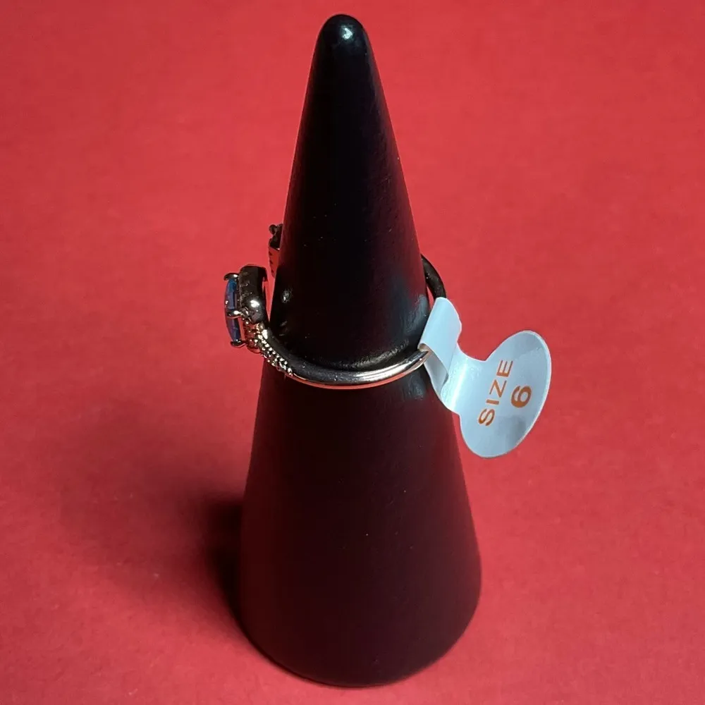 Bomb Party RBP5471 “Crossroads Met” Cubic Zirconia on Rose Gold Size 6 Ring NWT Blue - Image 3