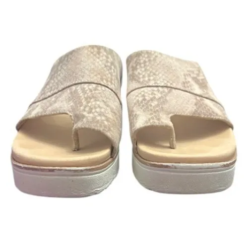 Dr Scholls Womens Tan Snake Print Platform Slide Sandals Size 7 Comfy Supportive - Image 8