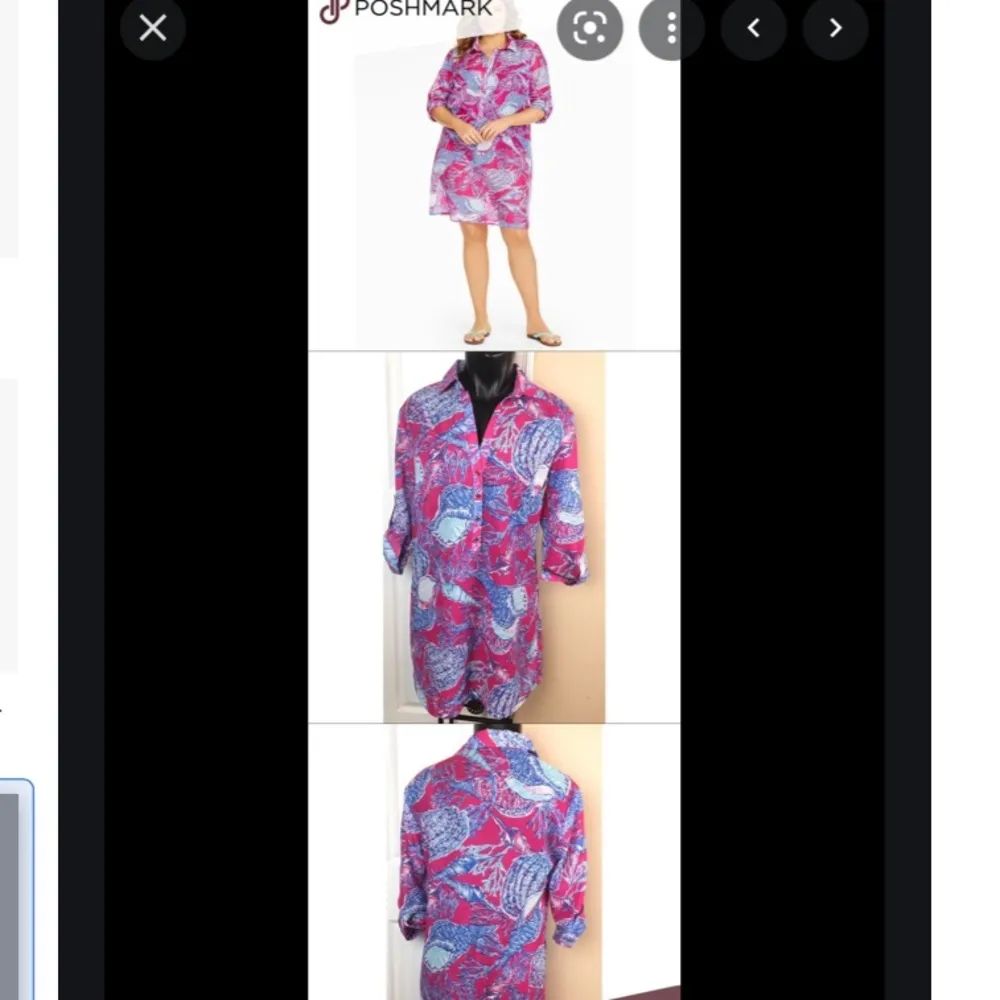 2/$30 - Talbots Seashell Swimsuit Coverup Pink Blue Medium - Image 2