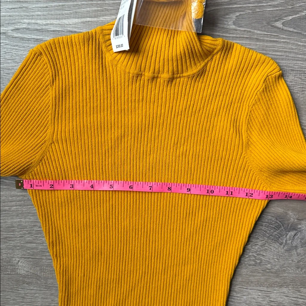 NEW MILLY ribbed yellow turtleneck sweater XS - Image 6