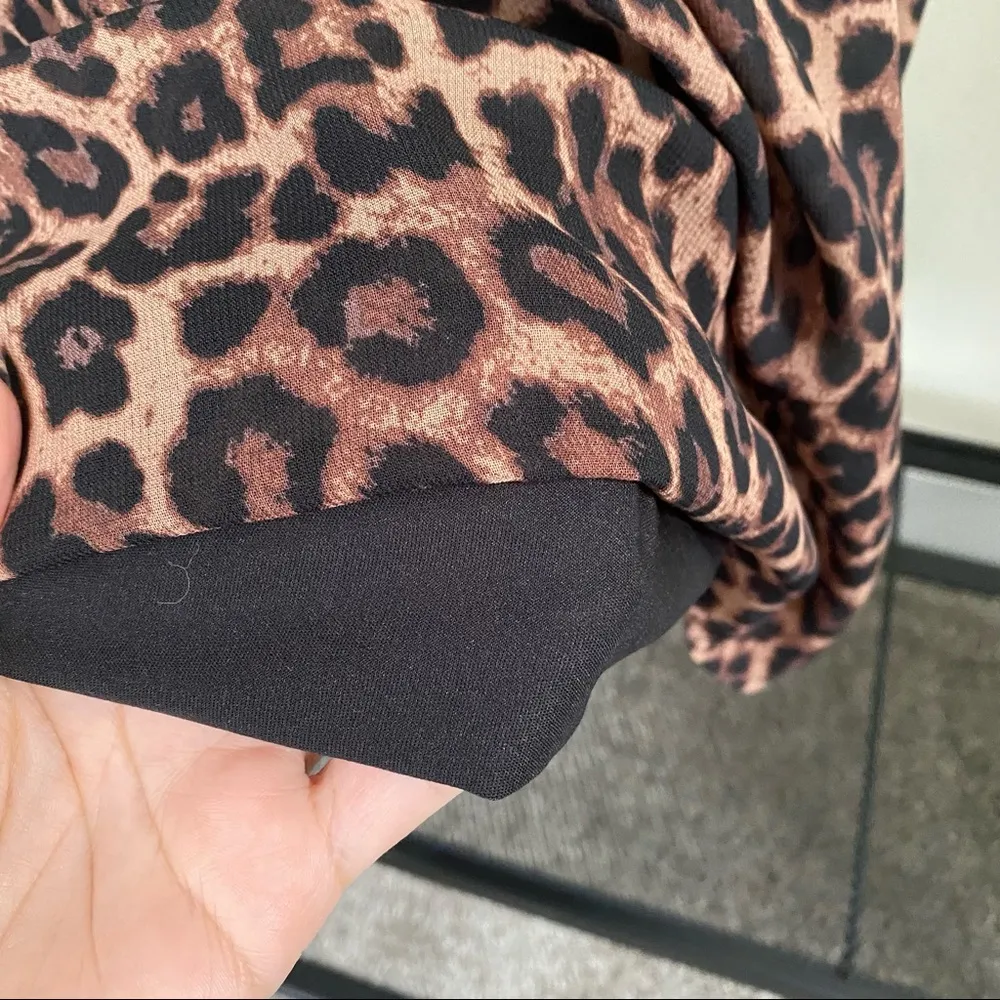 smoked-waist animal print dress - Image 13