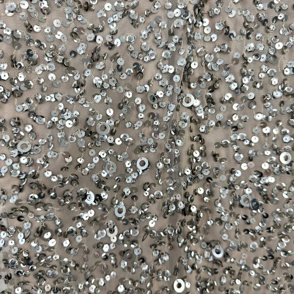 Adrianna Papell Off Shoulder Crunchy Bead Dress Antique Bronze Sz 16W NWT - Image 5