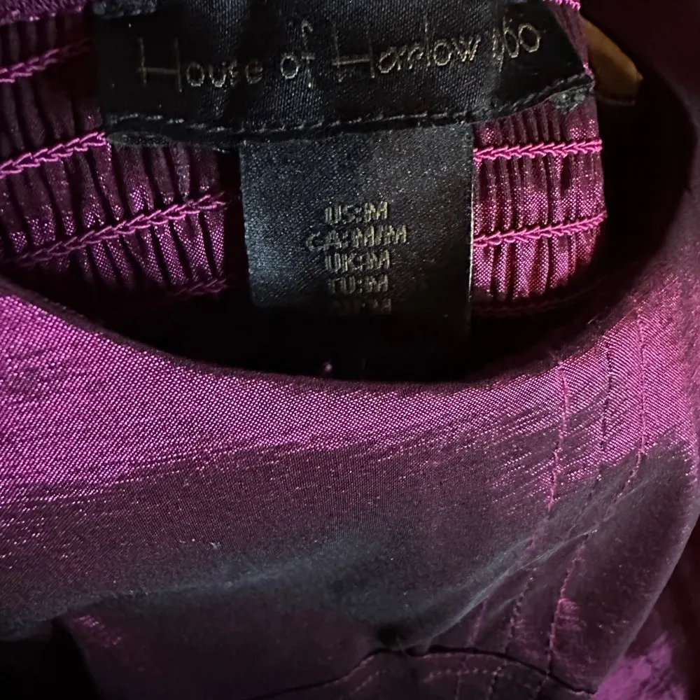 House of Harlow Eggplant Wine Satin Shimmer Cropped Bustier Top, Size M, NWOT - Image 6