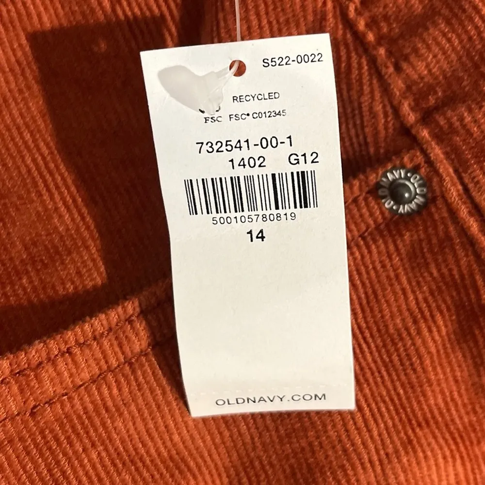 NWT Old Navy Extra High Rise Sky-Hi Wide Leg Rust Orange Corduroy Pants 14 - Image 6