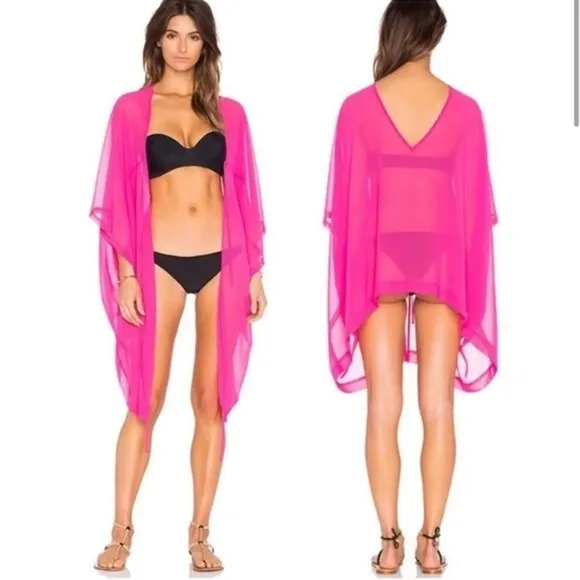 NWT $180 L’Agent Agent Provocateur Pink Fuschia Rosana PCruz Swim Kimono CoverUp Size undefined - Image 2